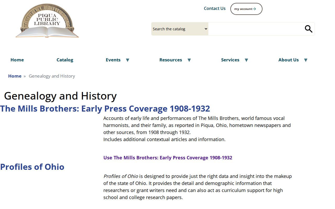 Piqua city directory research through the Piqua Public Library genealogy databases