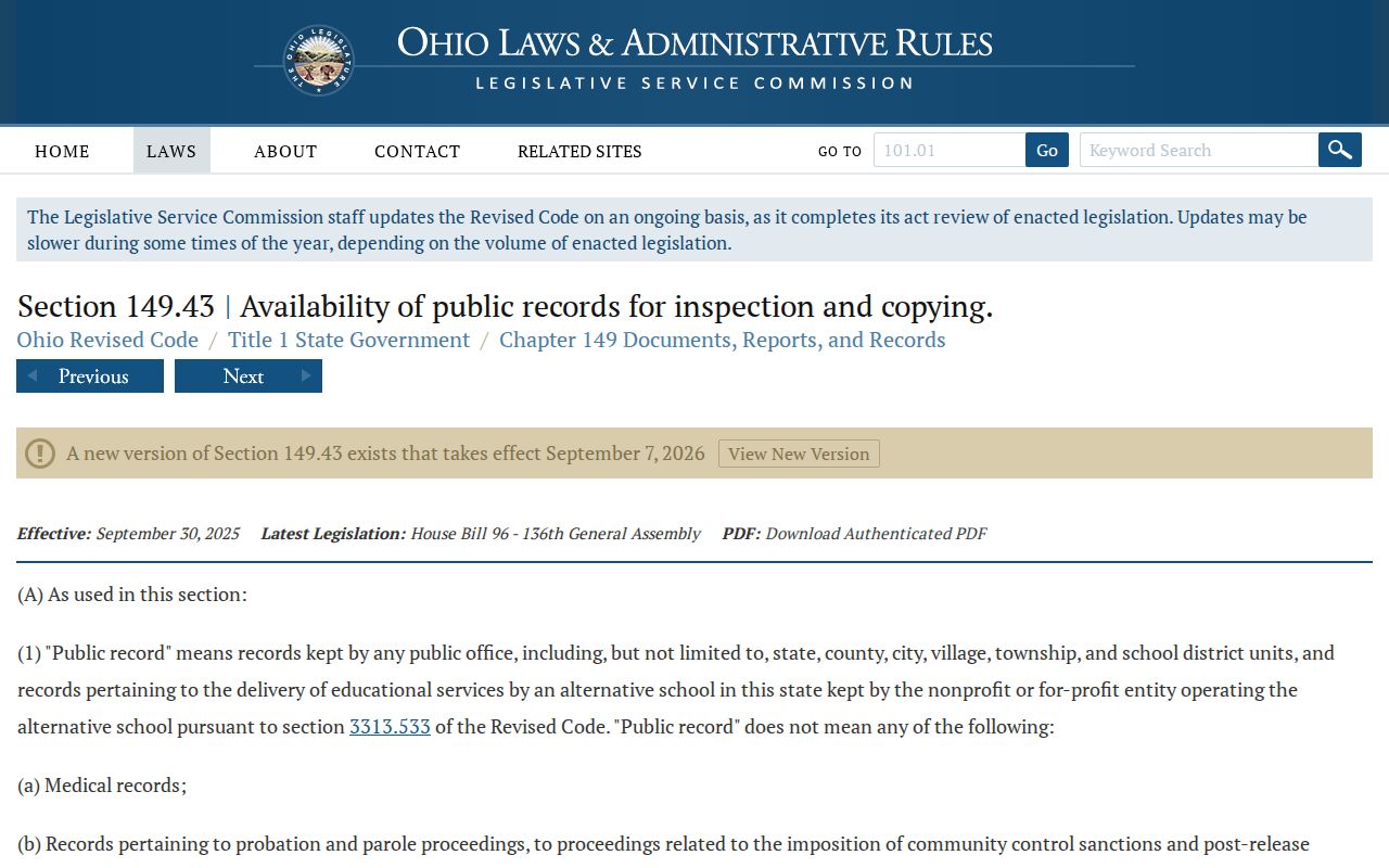 Piqua neighbors image of the Ohio Public Records Act source