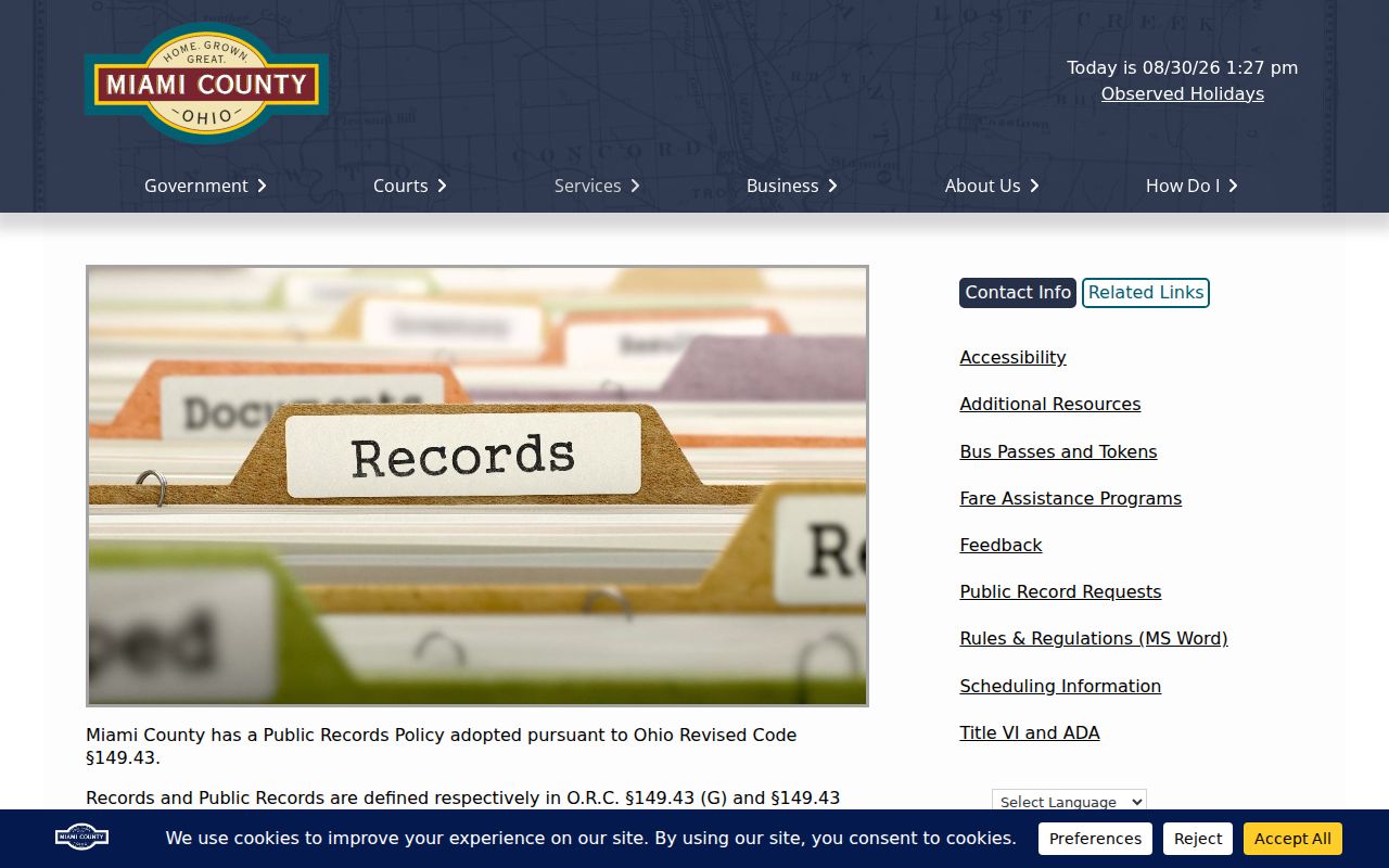 Piqua resident lookup through Miami County public-records request information