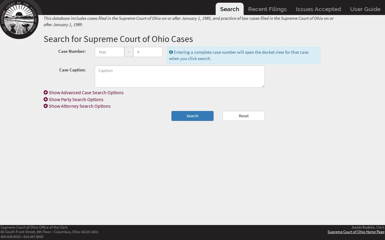 Piqua resident lookup using the Ohio Supreme Court public docket