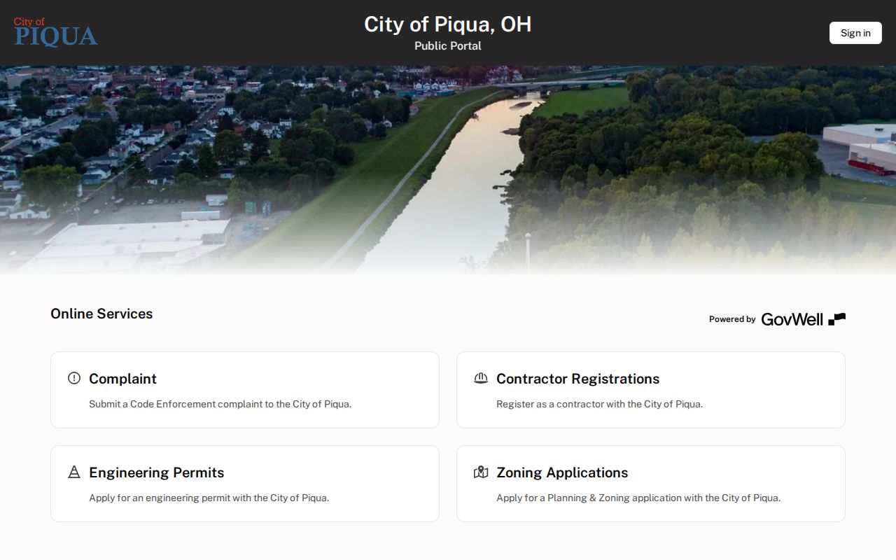 Piqua street directory Piqua GovWell permits portal